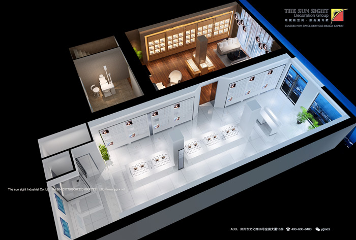 眼镜店效果图,眼镜店装修效果图,专业眼镜店装修效果图